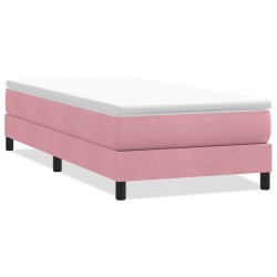 Sommier à lattes de lit sans matelas rose 100x220 cm velours 