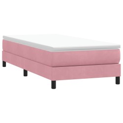 Sommier à lattes de lit sans matelas rose 100x220 cm velours 