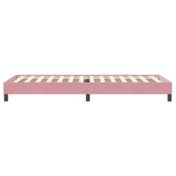 Sommier à lattes de lit sans matelas rose 100x220 cm velours 