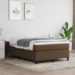 Cadre de lit sans matelas marron foncé 120x200 cm tissu 