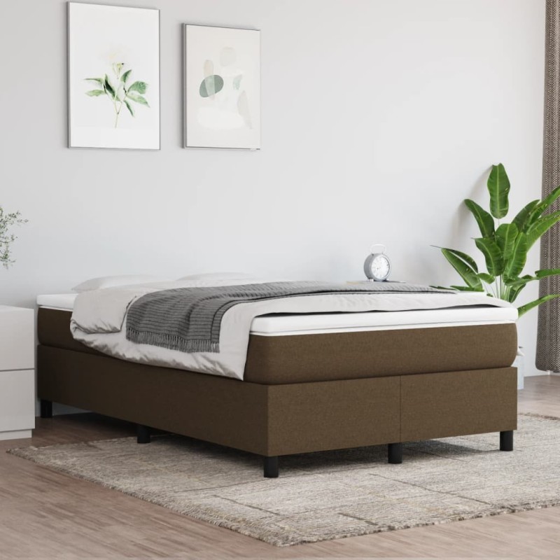 Cadre de lit sans matelas marron foncé 120x200 cm tissu Cadre de lit sans matelas marron foncé 120x200 cm tissu