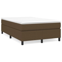 Cadre de lit sans matelas marron foncé 120x200 cm tissu 