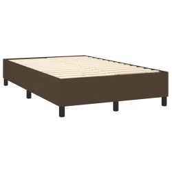 Cadre de lit sans matelas marron foncé 120x200 cm tissu 