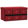 Banc de rangement pliable Bordeaux 76x38x38 cm Faux lin 