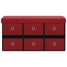 Banc de rangement pliable Bordeaux 76x38x38 cm Faux lin 