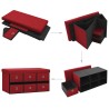 Banc de rangement pliable Bordeaux 76x38x38 cm Faux lin 