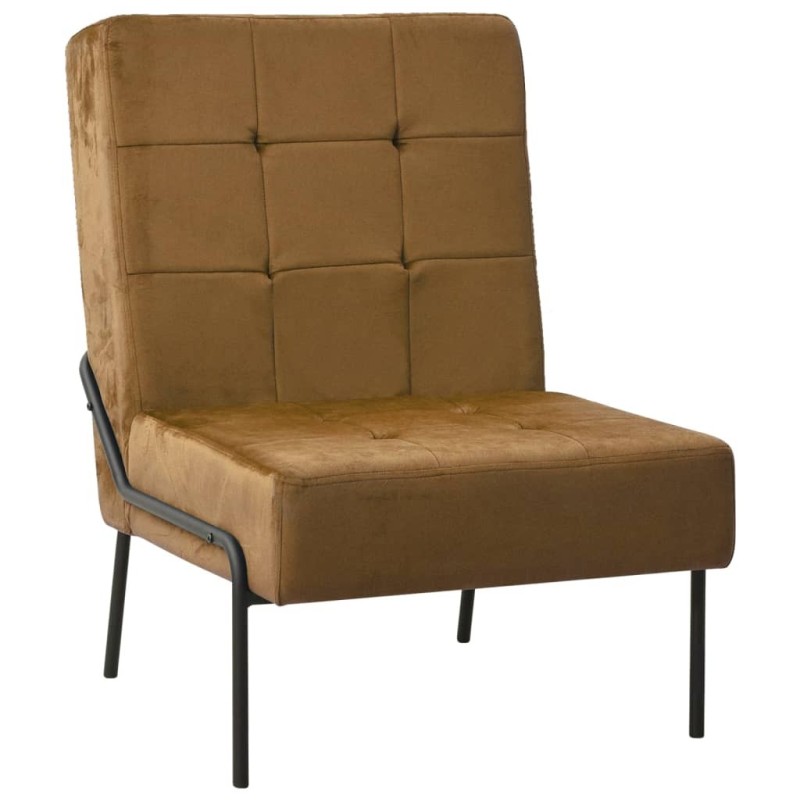 Chaise de relaxation 65x79x87 cm Marron Velours Chaise de relaxation 65x79x87 cm Marron Velours