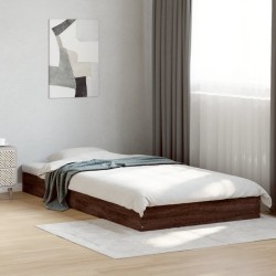 Cadre de lit sans matelas chêne marron 90x190cm bois ingénierie 