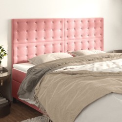 Têtes de lit 4 pcs Rose 80x5x78/88 cm Velours 