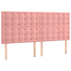 Têtes de lit 4 pcs Rose 80x5x78/88 cm Velours 