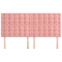 Têtes de lit 4 pcs Rose 80x5x78/88 cm Velours 