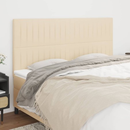 Têtes de lit 4 pcs Crème 80x5x78/88 cm Tissu 
