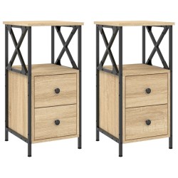 Tables de chevet 2pcs chêne sonoma 34x35,5x70cm bois ingénierie 