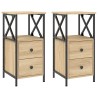 Tables de chevet 2pcs chêne sonoma 34x35,5x70cm bois ingénierie 