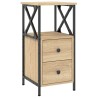 Tables de chevet 2pcs chêne sonoma 34x35,5x70cm bois ingénierie 