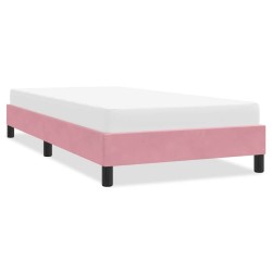 Cadre de lit sans matelas rose 100x220 cm velours 
