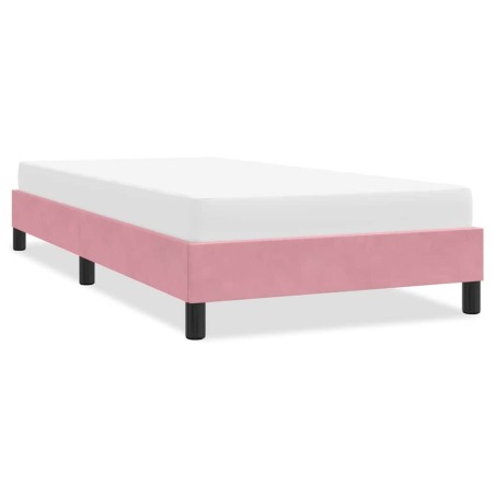 Cadre de lit sans matelas rose 100x220 cm velours 