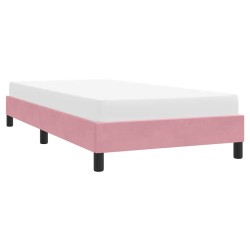 Cadre de lit sans matelas rose 100x220 cm velours 