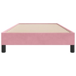 Cadre de lit sans matelas rose 100x220 cm velours 