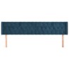 Tête de lit avec oreilles Bleu foncé 203x16x78/88 cm Velours 