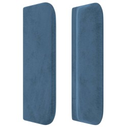 Tête de lit avec oreilles Bleu foncé 203x16x78/88 cm Velours 