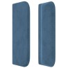 Tête de lit avec oreilles Bleu foncé 203x16x78/88 cm Velours 