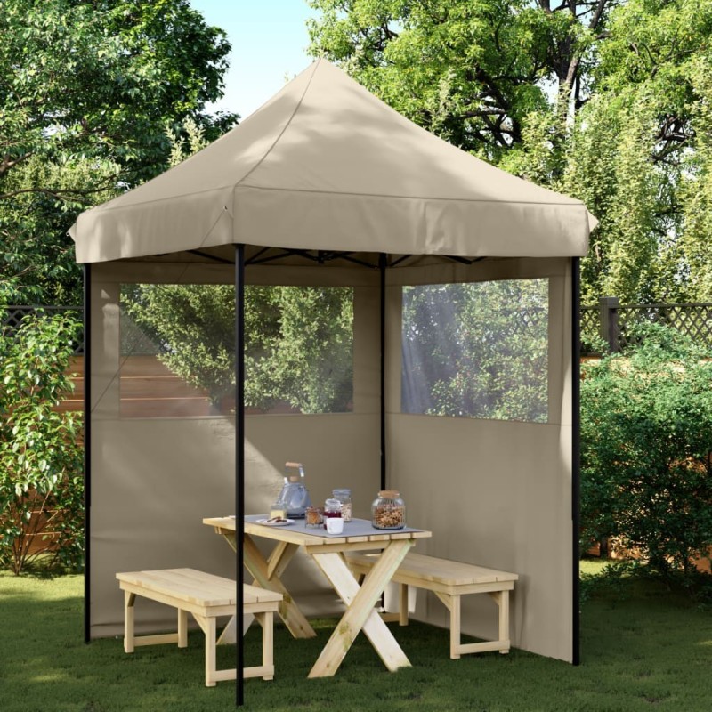 Tente de réception pliable escamotable avec 2 parois latérales 