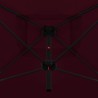 Parasol double avec mât en acier 250 x 250 cm Rouge bordeaux 