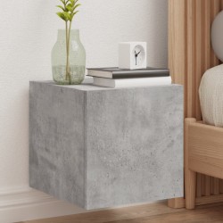 Meubles TV muraux et lumières LED 2pcs gris béton 30,5x35x30 cm 