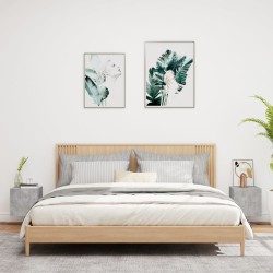 Meubles TV muraux et lumières LED 2pcs gris béton 30,5x35x30 cm 