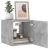 Meubles TV muraux et lumières LED 2pcs gris béton 30,5x35x30 cm 