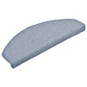 Tapis de marches d'escalier 15 pcs Gris clair et bleu 65x24x4cm 