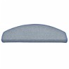 Tapis de marches d'escalier 15 pcs Gris clair et bleu 65x24x4cm 