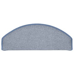 Tapis de marches d'escalier 15 pcs Gris clair et bleu 65x24x4cm 