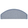 Tapis de marches d'escalier 15 pcs Gris clair et bleu 65x24x4cm 