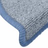 Tapis de marches d'escalier 15 pcs Gris clair et bleu 65x24x4cm 