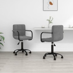 Chaises pivotantes à manger lot de 2 gris foncé velours 