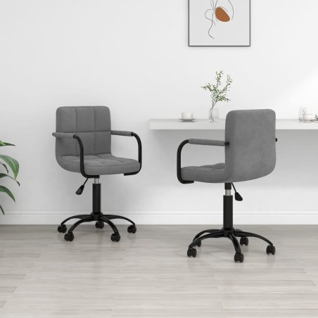 Chaises pivotantes à manger lot de 2 gris foncé velours 