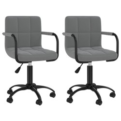 Chaises pivotantes à manger lot de 2 gris foncé velours 