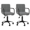 Chaises pivotantes à manger lot de 2 gris foncé velours 