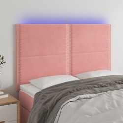 Tête de lit à LED Rose 144x5x118/128 cm Velours 