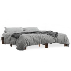 Cadre de lit sans matelas chêne fumé 180x200 cm 
