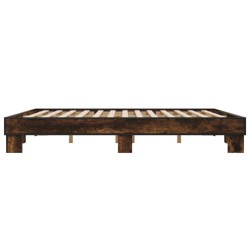 Cadre de lit sans matelas chêne fumé 180x200 cm 