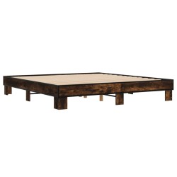 Cadre de lit sans matelas chêne fumé 180x200 cm 