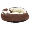 Coussin réversible lavable de chien Marron et crème 110x80x23cm 
