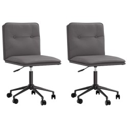 Chaises à manger lot de 2 gris similicuir 