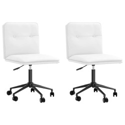 Chaises à manger lot de 2 blanc similicuir 