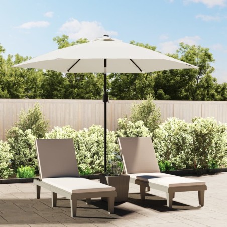 Parasol sable blanc avec Poteau en Acier 3 m 