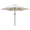 Parasol sable blanc avec Poteau en Acier 3 m 