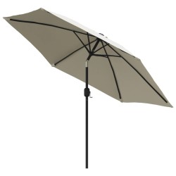 Parasol sable blanc avec Poteau en Acier 3 m 